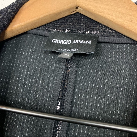 Giorgio’s Armani Sequin Metallic Black Oversize Blazer Jacket Size 44 - Picture 13 of 15